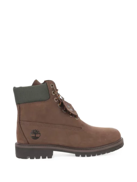 Cizme scurte Timberland cu șireturi din dantelă cu autograf maro