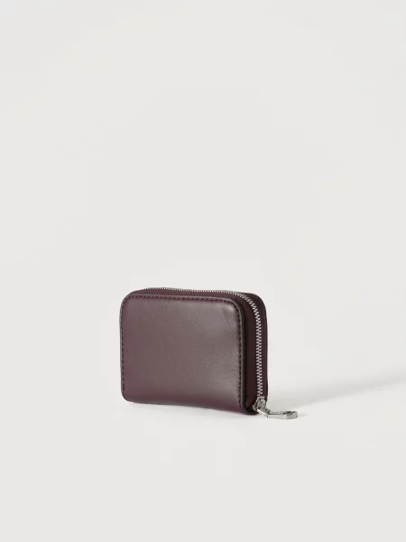 Calvin Klein Peňaženka Bold Ck Medium Zip Around Bordová fialová