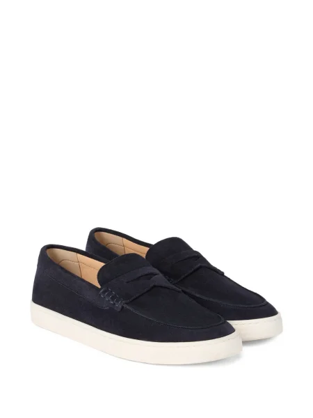 Pantofi loafer Brunello Cucinelli din piele de căprioară albastru
