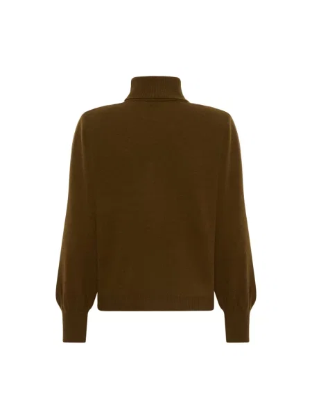 Sweter z golfem My Essential Wardrobe brązowy