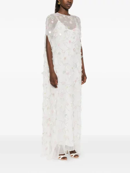 Rochie maxi Bernadette cu paiete alb