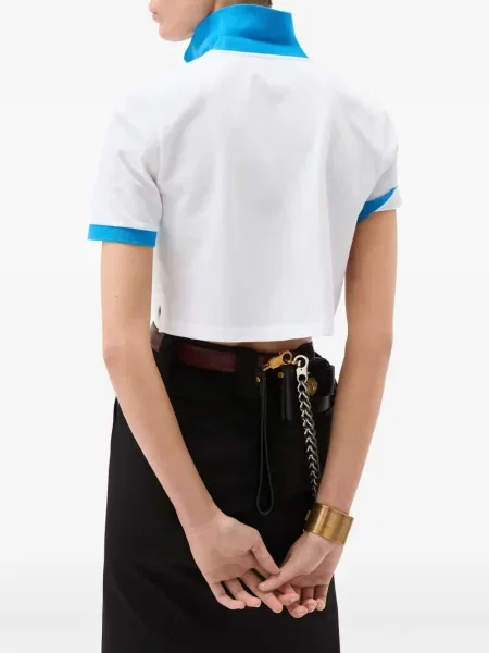 Cropp tricou polo Versace cu autograf alb