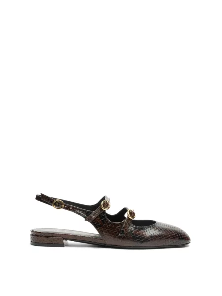 Balerinki Stuart Weitzman skórzane brązowe