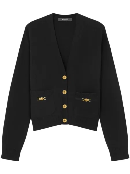 Cardigan Versace cu decolteu în V negru