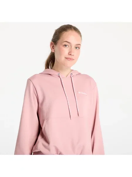 Хавлиени суичър с качулка Columbia с качулка розово