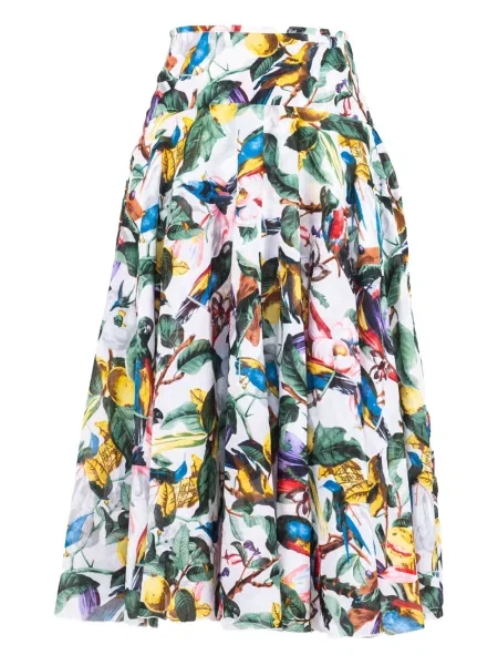 Fusta plisata Samantha Sung cu model floral cu imagine plisată alb
