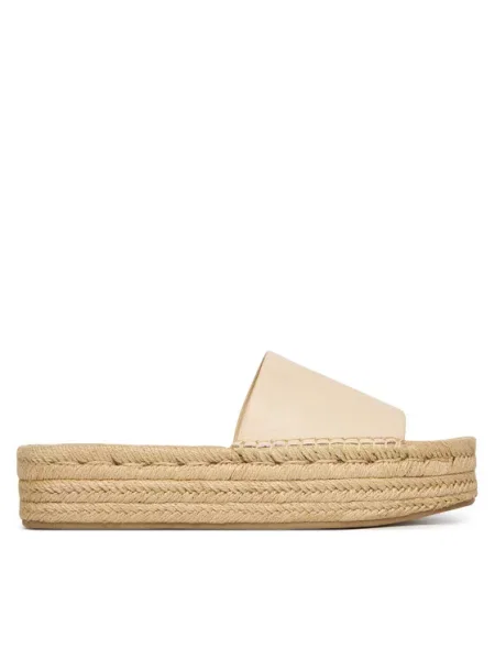 Calvin Klein Espadryle Flatf Espa Mule Lth Mg beżowy