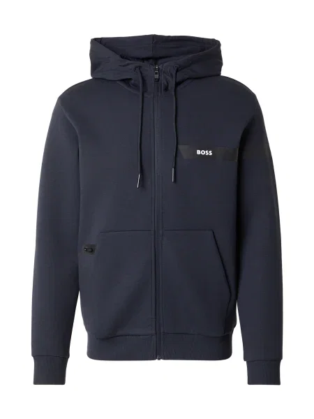 BOSS Green Hanorac Saggy albastru marin / negru alb