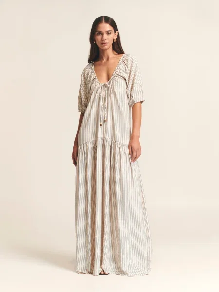 St MRLO Rochie Florence bej / negru alb