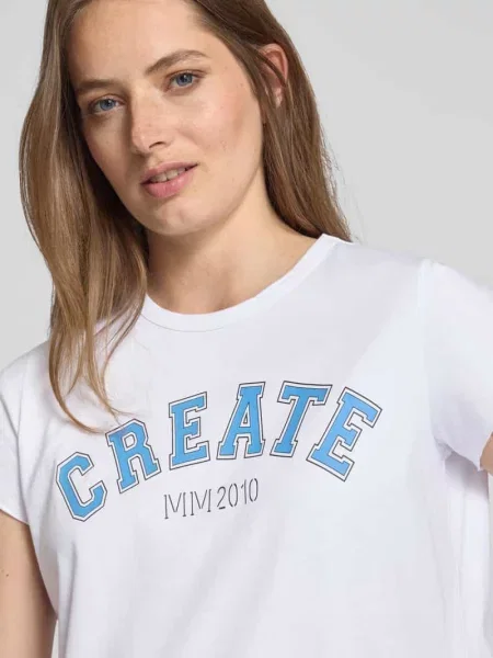 T-shirt z nadrukiem z logo model ‘Celli’ Mos Mosh biała