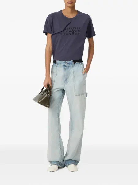 Cu centură blugi Mm6 Maison Margiela albastru