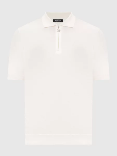 Шелковое поло Stefano Ricci бежевое