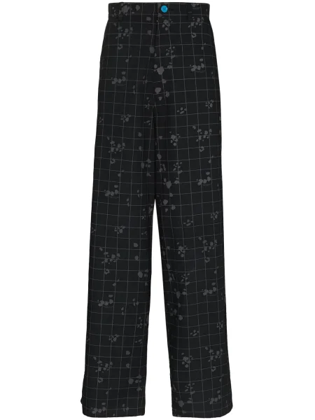 Pantaloni Undercover în carouri negru