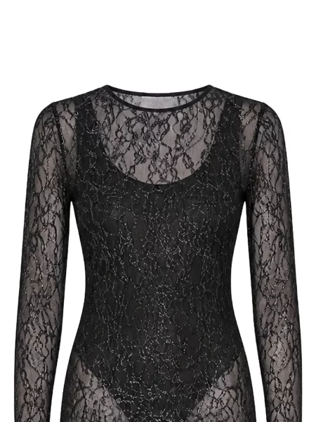 Lung rochie midi Wardrobe.nyc din dantelă negru