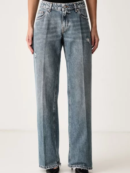 ViCOLO jeansy straight niebieskie