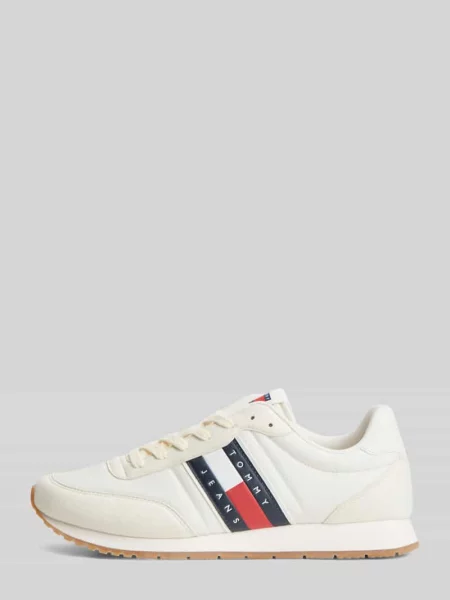 Sneakersy z taśmą z logo Tommy Jeans beżowe