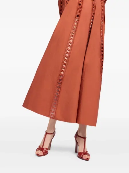 Fustă midi Elie Saab până la genunchi portocaliu