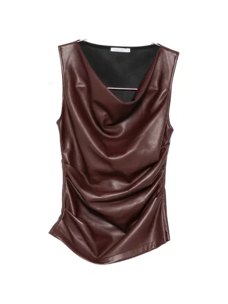 Top Patrizia Pepe drapat maro