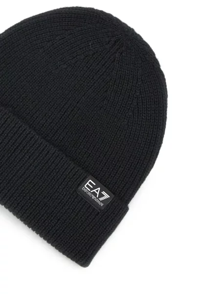 Плетена шапка Ea7 Emporio Armani черно