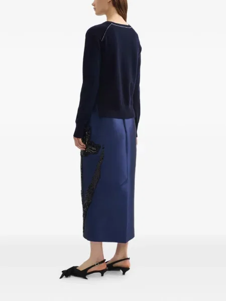 Fustă tip creion Erdem cu model floral albastru