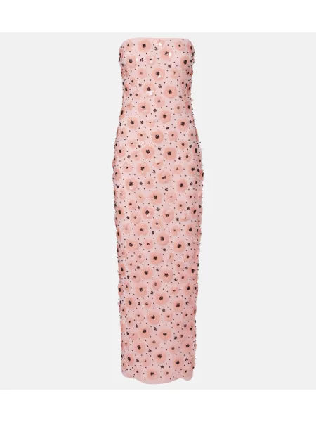 Rochie midi Rotate până la genunchi de costum roz