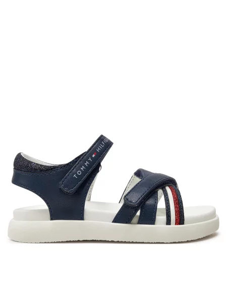 Sandali Tommy Hilfiger Strippes Velcro Sanadal S Mornarsko modra