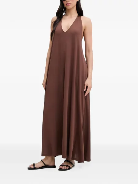 Rochie Liu Jo cu gât halter cu spatele deschis maro