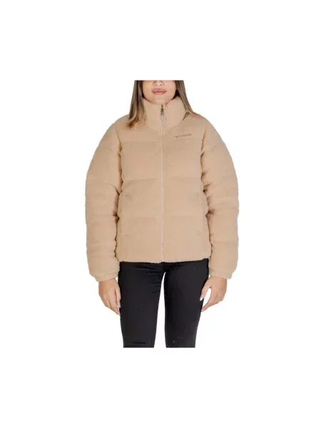 Columbia kurtka Puffect Sherpa zimowa oversize beżowy