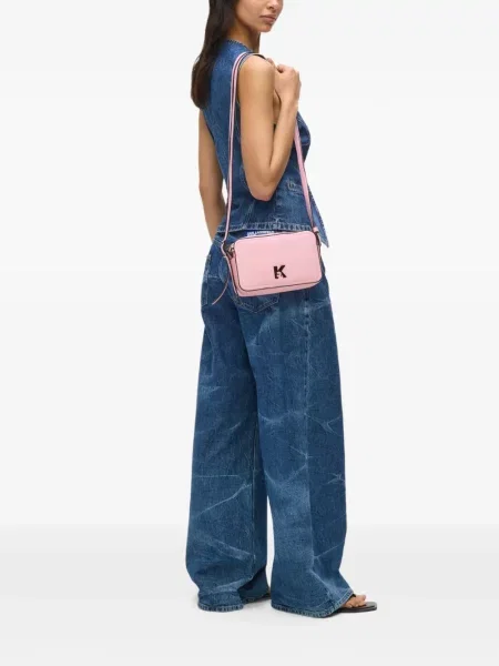 Чанта Karl Lagerfeld Jeans с автограф розово