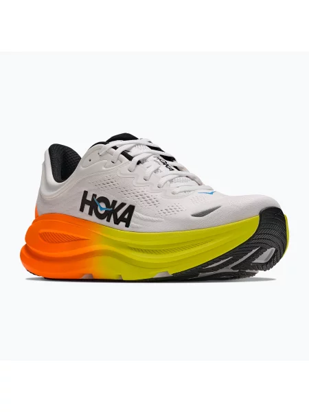 Încălțăminte de alergare pentru bărbați HOKA Bondi 9 Wide white/neon tangerine alb