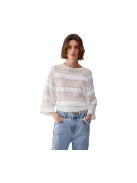 Sweter Liu Jo ażurowy biały