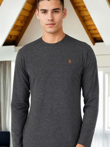 Hosszú ujjú galléros kerékpározás póló Dewberry szürke