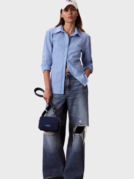 Сумка Calvin Klein с ремешками из канваса синяя