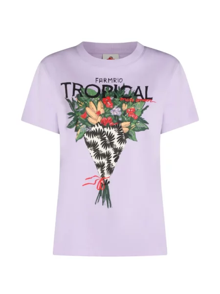 Tricou Farm Rio cu model floral cu imagine violet