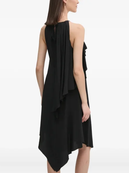 Rochie mini Sisley cu volane de costum negru