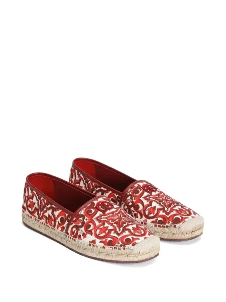 Espadrile Dolce & Gabbana cu imagine din canvas roșu