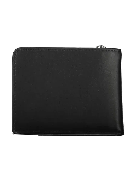 Lniany portfel Calvin Klein czarny