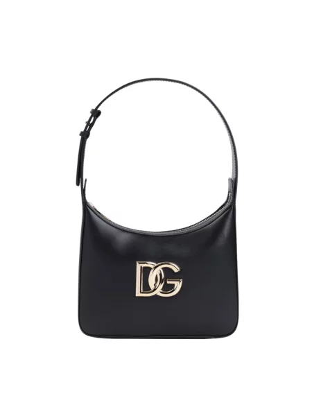 Torebka skórzana Dolce And Gabbana elegancka czarna