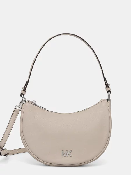 Кожена чанта MICHAEL Michael Kors бежово