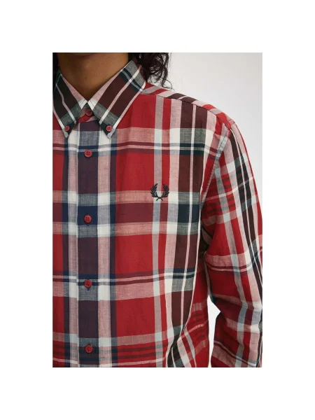 Cămașă Fred Perry în carouri roșu