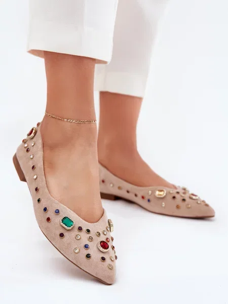 Балеринки Boto с кристали бежово