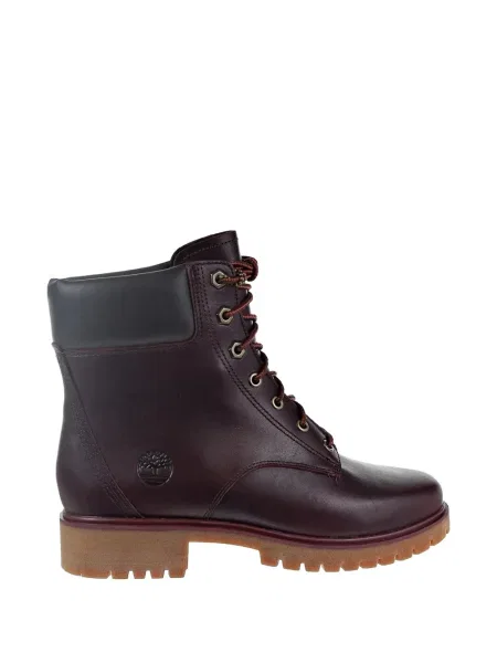 Botine Timberland cu șireturi cu platformă din dantelă roșu