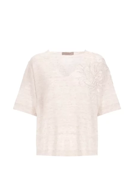 Tricou D.exterior cu model floral din dantelă