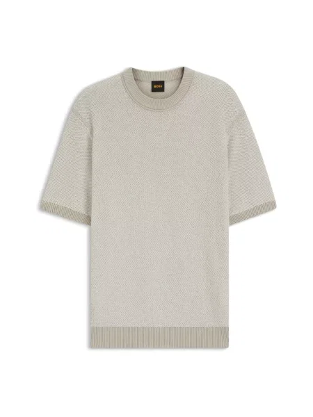 Sweter o kroju regular fit z mieszanka bawełny model KANTONIO' Boss Orange beżowy