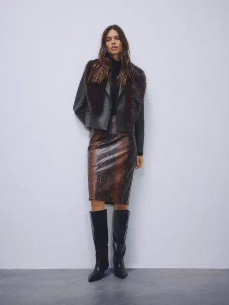 Reserved Пиджак из экокожи пильно-зелений зелений