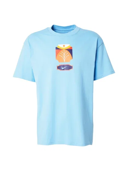 Nike Sportswear Tričko PALM TREE azúrová / medová / čierna biela