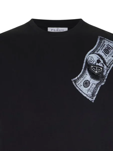 Tricou Philipp Plein din jerseu negru