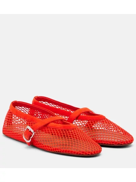 Pantofi cu toc Alaïa din piele de plasă roșu