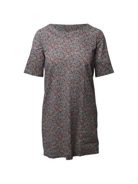 Rochie A.p.c. cu model floral cu imagine cu decolteu în U albastru
