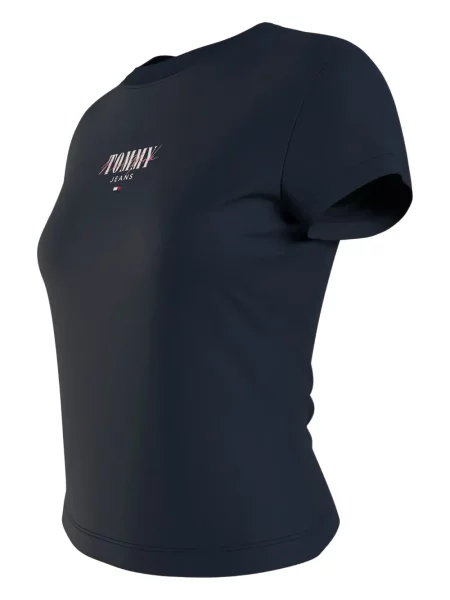Tricou Tommy Jeans cu autograf albastru